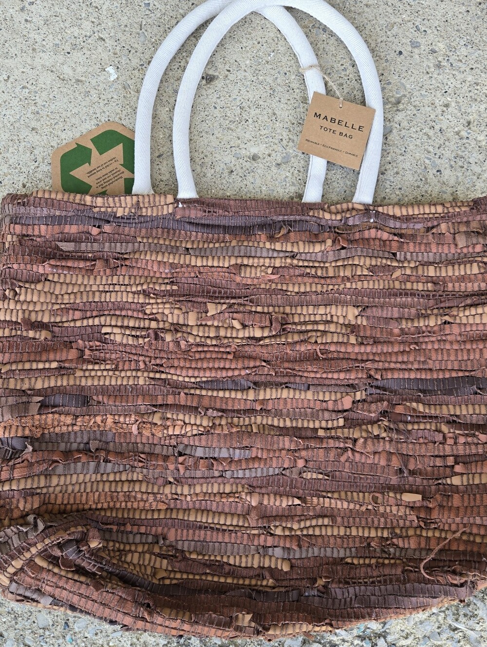 Mabelle chindi sari upcycled fiber large tote shopping bag